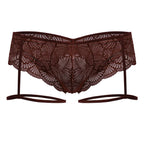 CandyMan Garter Lace Briefs - Burgundy
