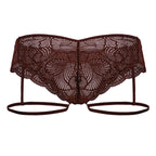 CandyMan Garter Lace Briefs - Burgundy