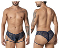 CandyMan Garter Lace Briefs - Navy