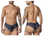 CandyMan Garter Lace Briefs - Navy