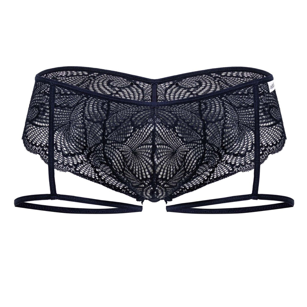 CandyMan Garter Lace Briefs - Navy
