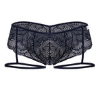 CandyMan Garter Lace Briefs - Navy