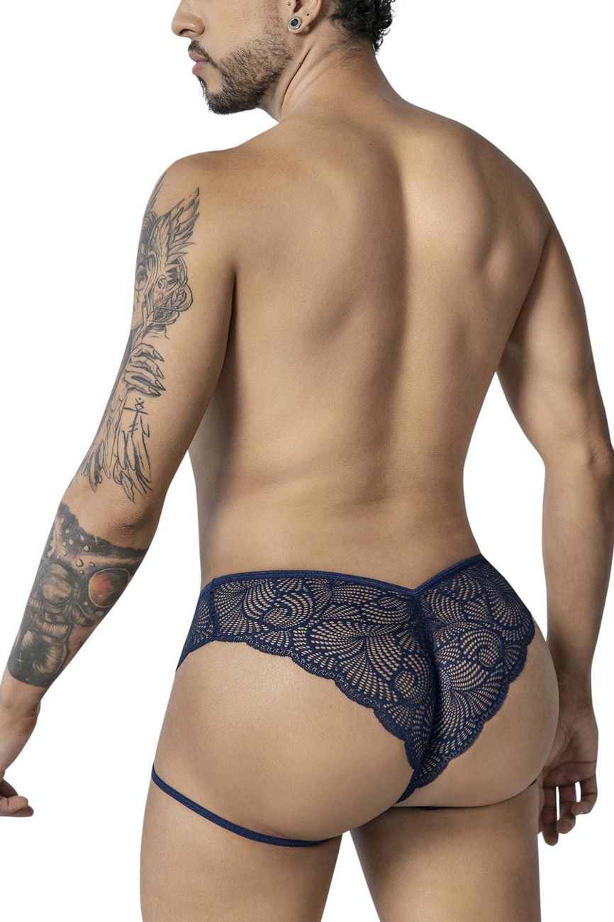 CandyMan Garter Lace Briefs - Navy