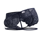 CandyMan Garter Lace Briefs - Navy