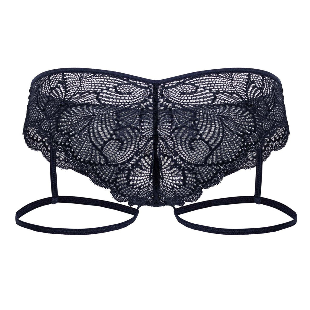 CandyMan Garter Lace Briefs - Navy