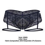 CandyMan Garter Lace Briefs - Navy