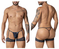 CandyMan Garter Lace Thongs - Navy