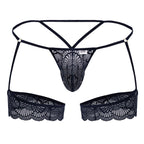 CandyMan Garter Lace Thongs - Navy