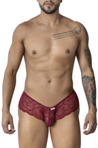 CandyMan Keyhole Back Lace Trunks - Burgundy