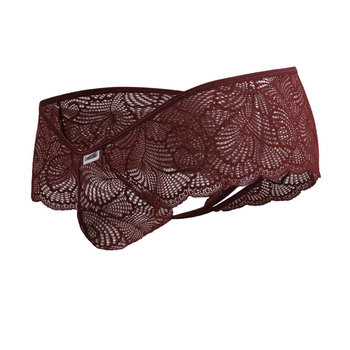 CandyMan Keyhole Back Lace Trunks - Burgundy