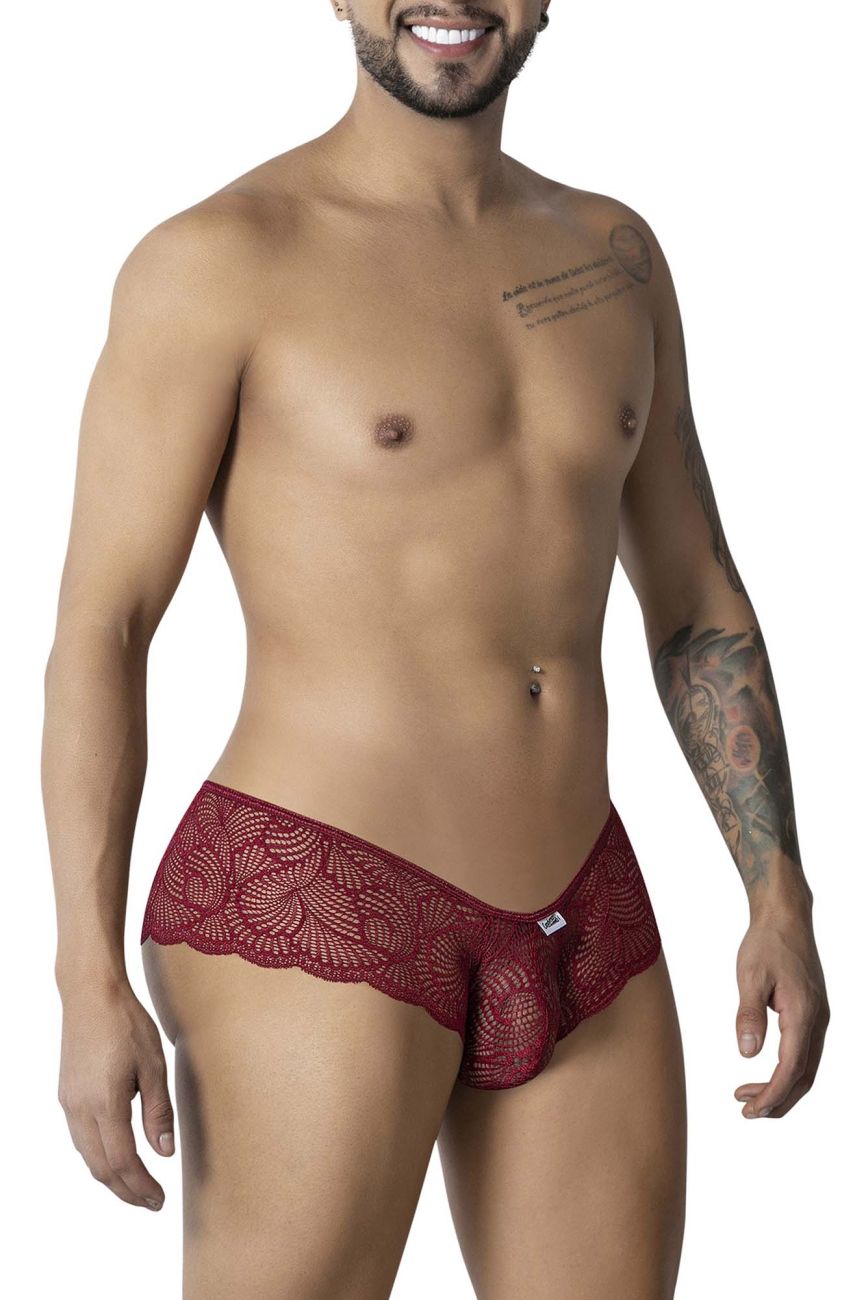 CandyMan Keyhole Back Lace Trunks - Burgundy