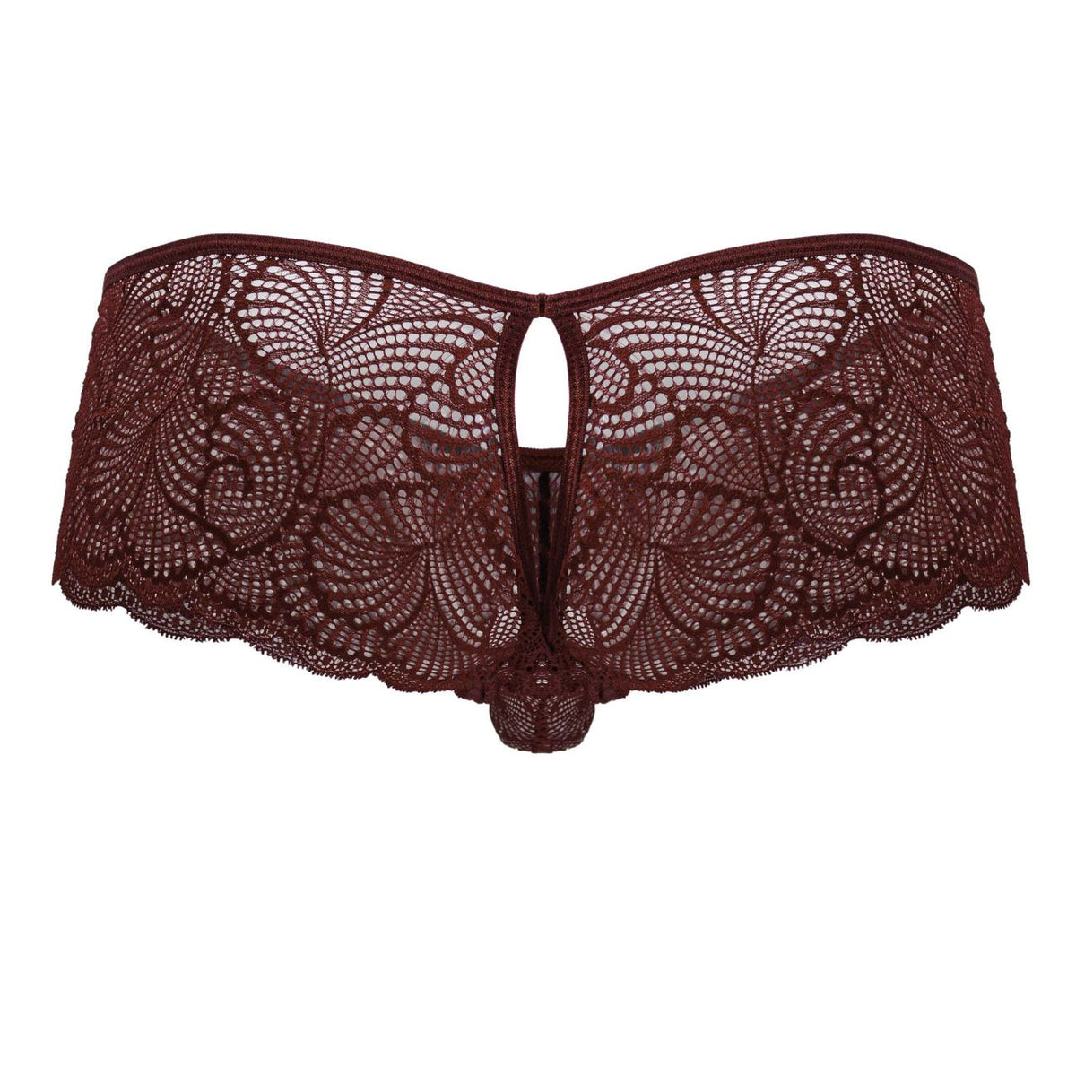 CandyMan Keyhole Back Lace Trunks - Burgundy