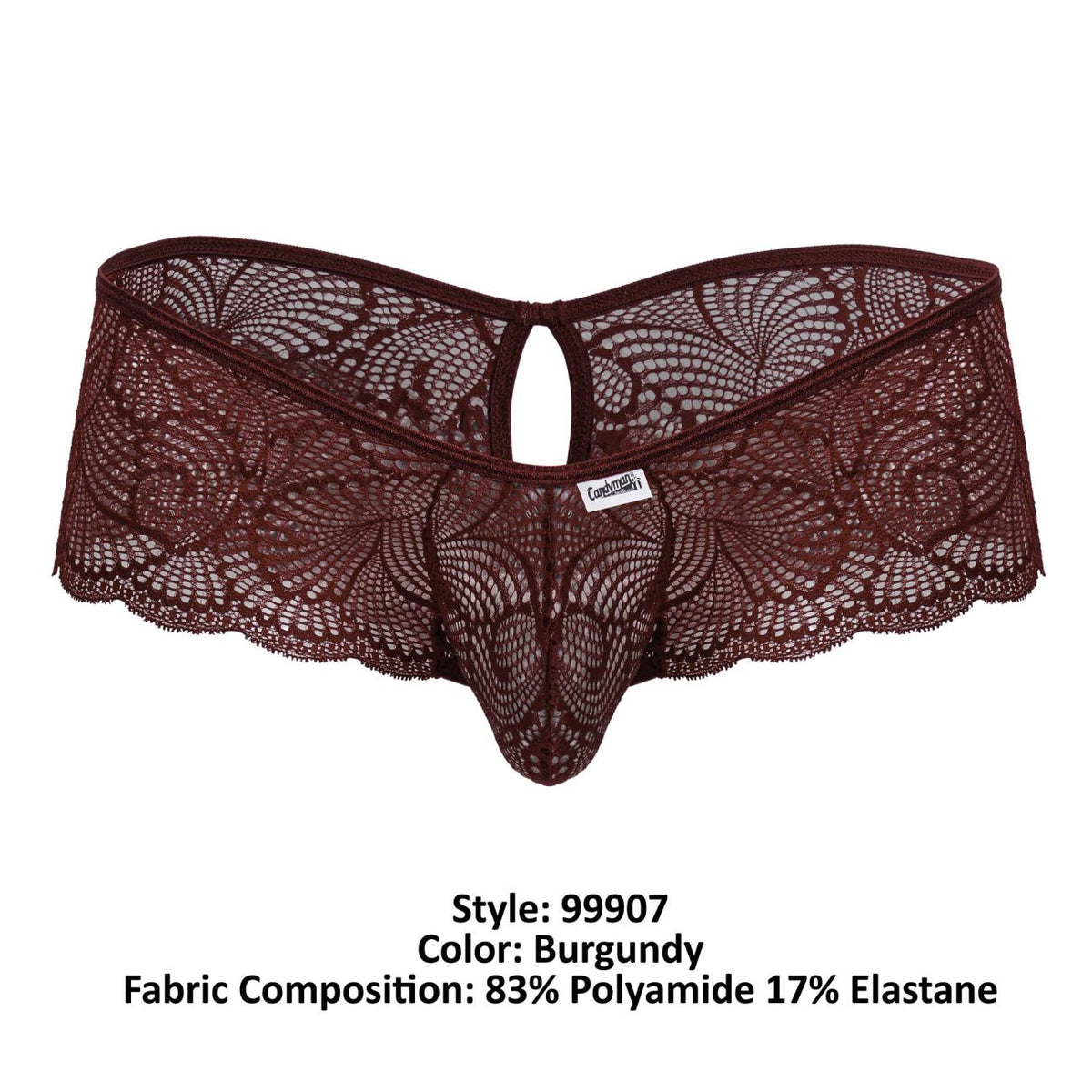 CandyMan Keyhole Back Lace Trunks - Burgundy