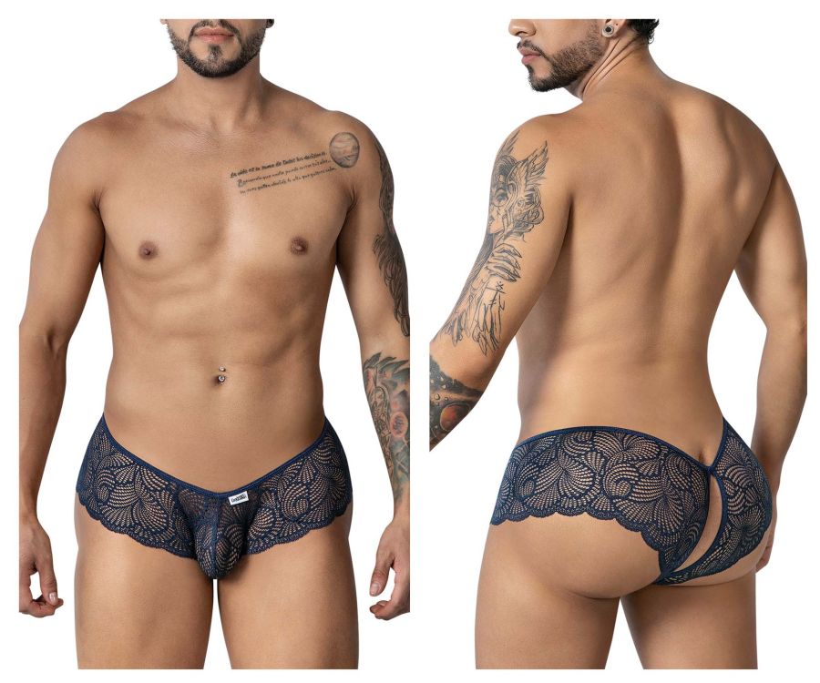 CandyMan Keyhole Back Lace Trunks - Navy