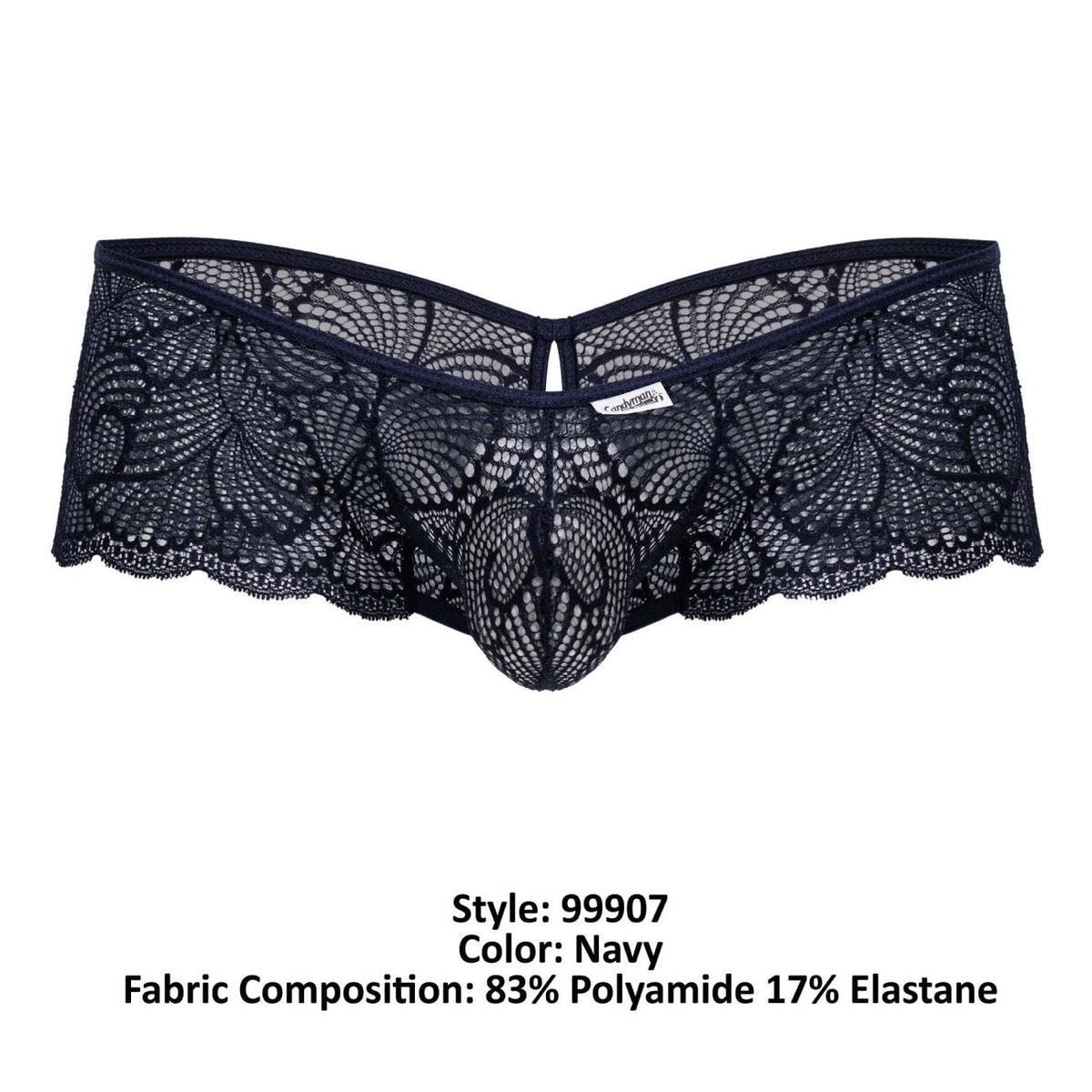 CandyMan Keyhole Back Lace Trunks - Navy