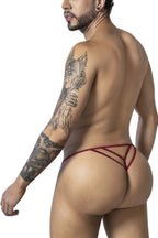 CandyMan Double Strap Lace Thongs - Burgundy