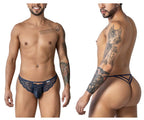 CandyMan Double Strap Lace Thongs - Navy