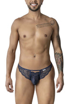 CandyMan Double Strap Lace Thongs - Navy