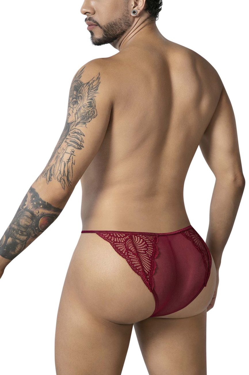 CandyMan Lace Briefs - Burgundy