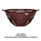 CandyMan Lace Briefs - Burgundy