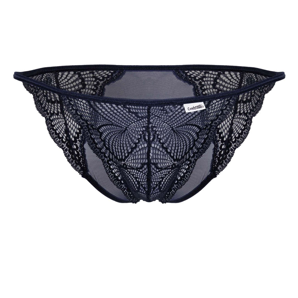CandyMan Sheer Back Lace Briefs - Navy