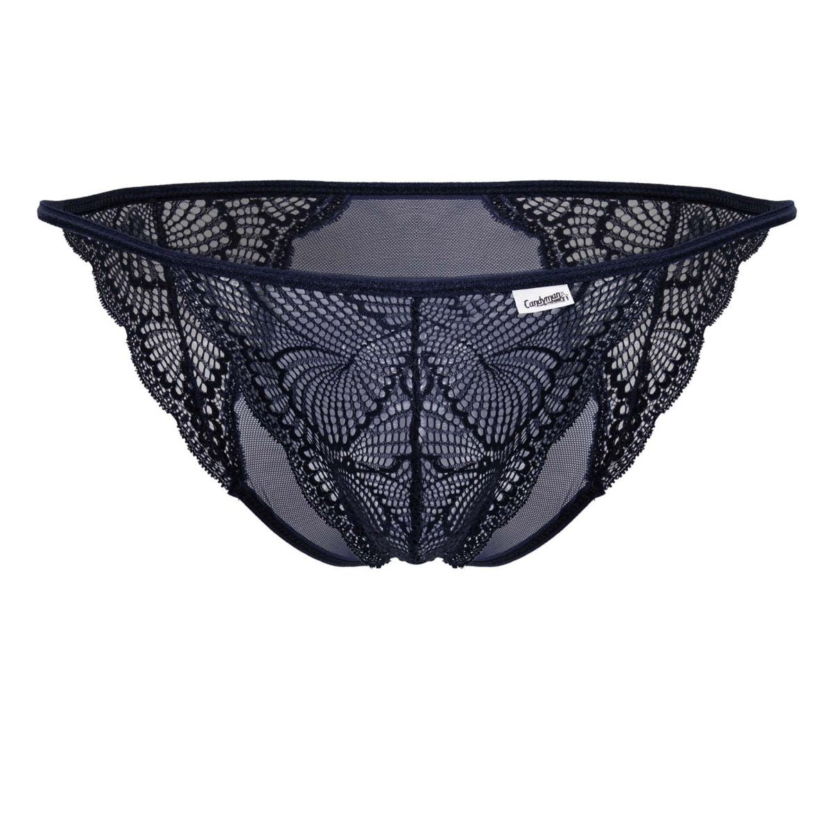 CandyMan Sheer Back Lace Briefs - Navy