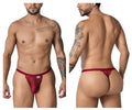CandyMan Minimal Back Lace Thongs - Burgundy