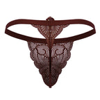CandyMan Minimal Back Lace Thongs - Burgundy