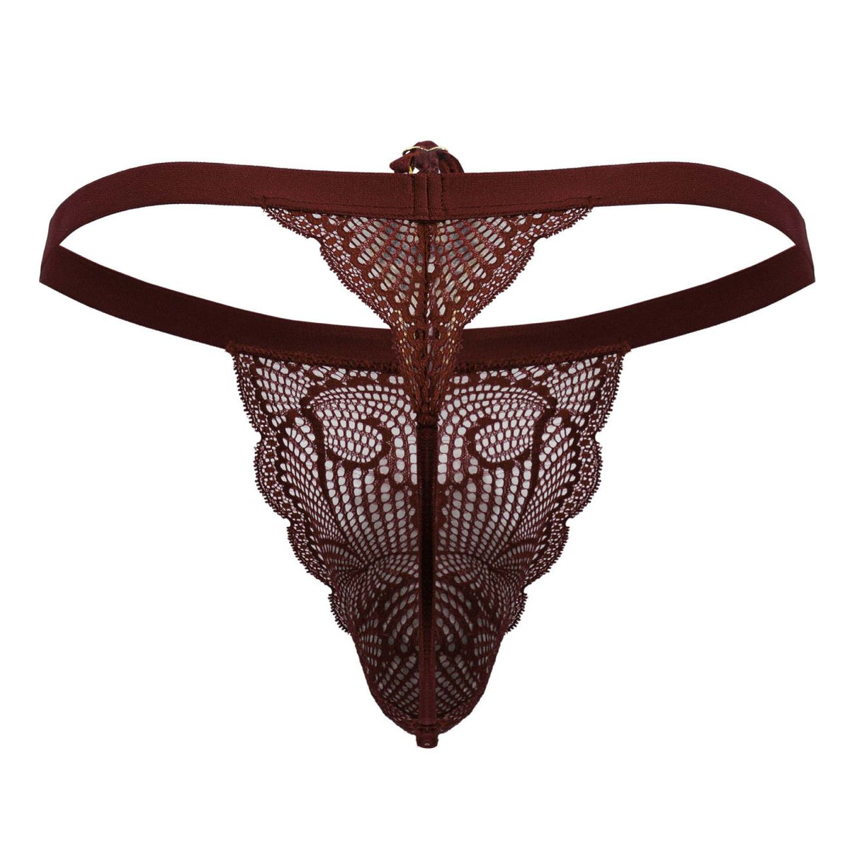 CandyMan Minimal Back Lace Thongs - Burgundy