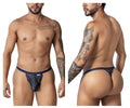 CandyMan Minimal Back Lace Thongs - Navy