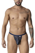 CandyMan Minimal Back Lace Thongs - Navy