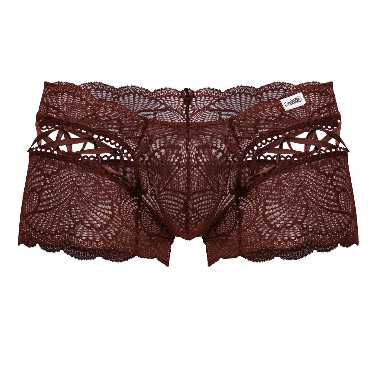 CandyMan Criss-Cross Lace Trunks - Burgundy