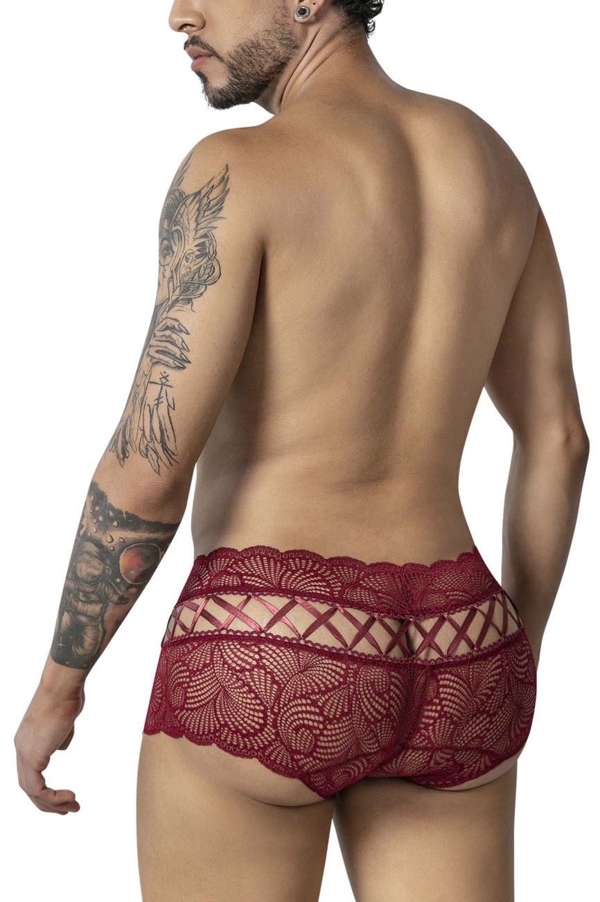CandyMan Criss-Cross Lace Trunks - Burgundy