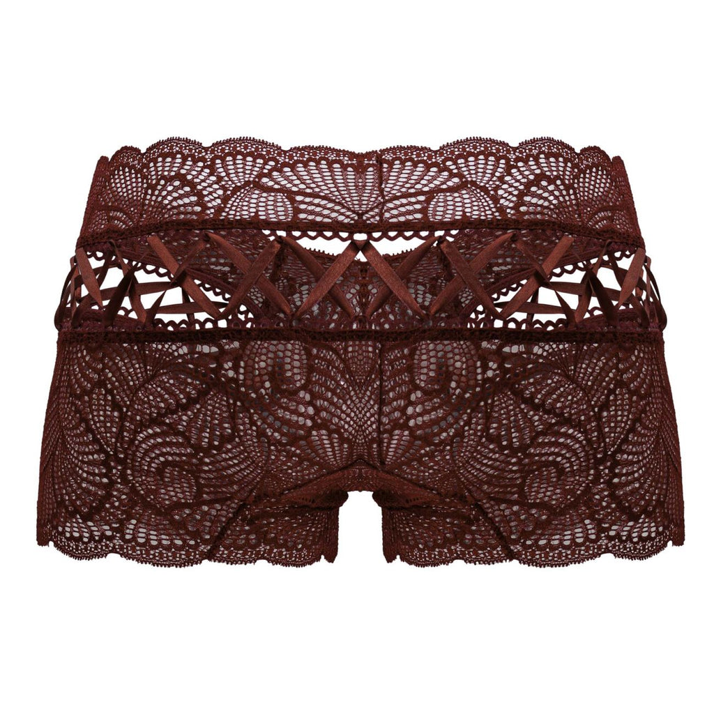 CandyMan Criss-Cross Lace Trunks - Burgundy