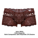 CandyMan Criss-Cross Lace Trunks - Burgundy