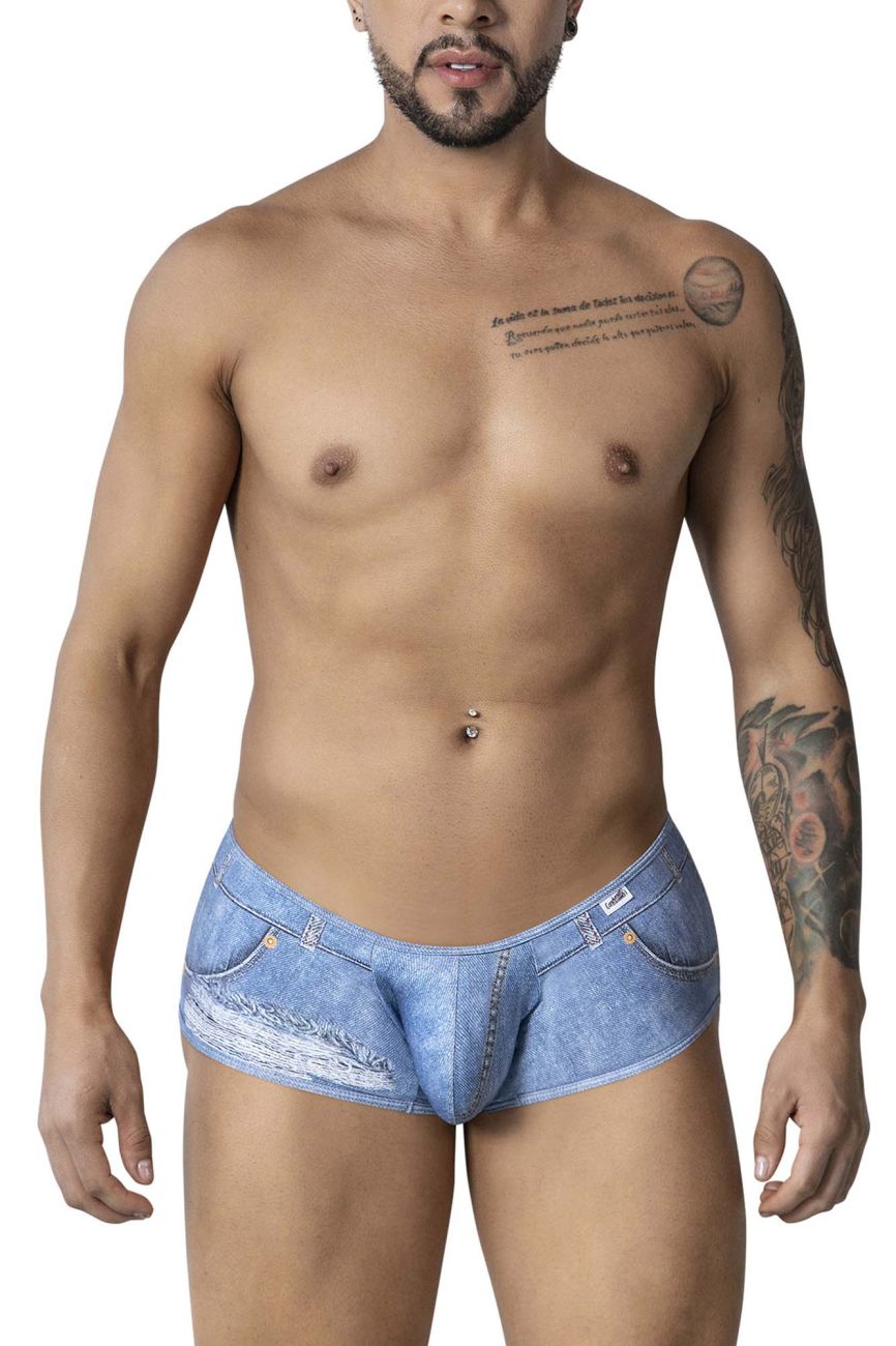 CandyMan Cowboy Trunks Back Pocket Cutout - Denim Blue