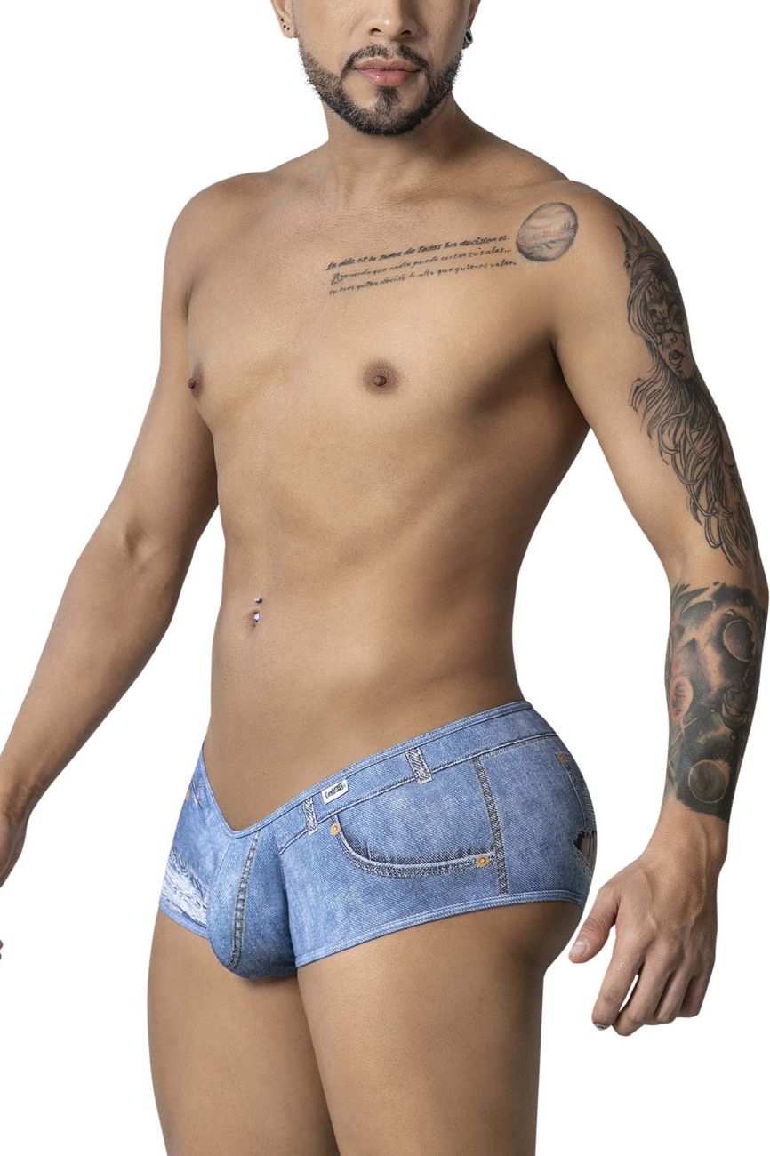 CandyMan Cowboy Trunks Back Pocket Cutout - Denim Blue