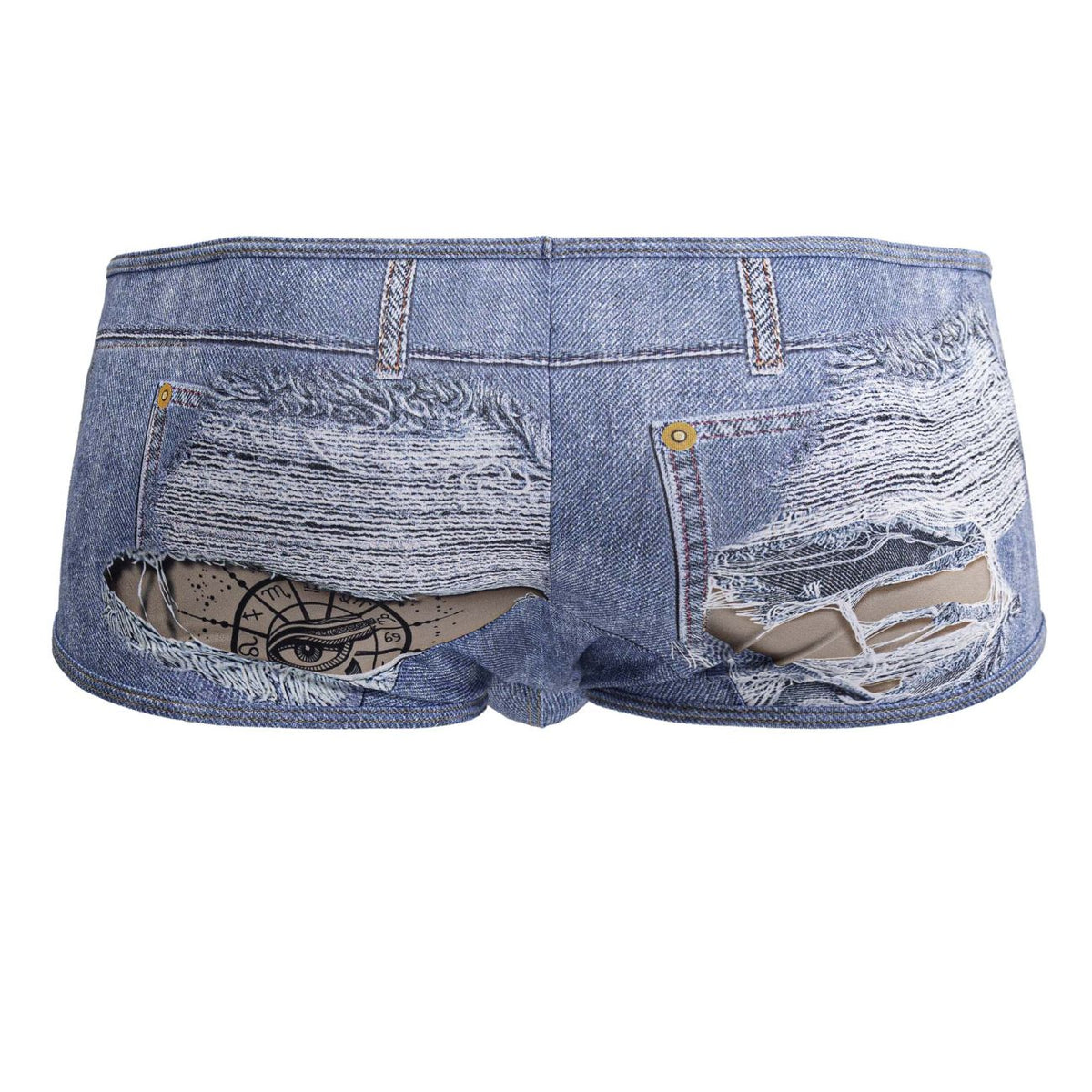 CandyMan Cowboy Trunks Back Pocket Cutout - Denim Blue