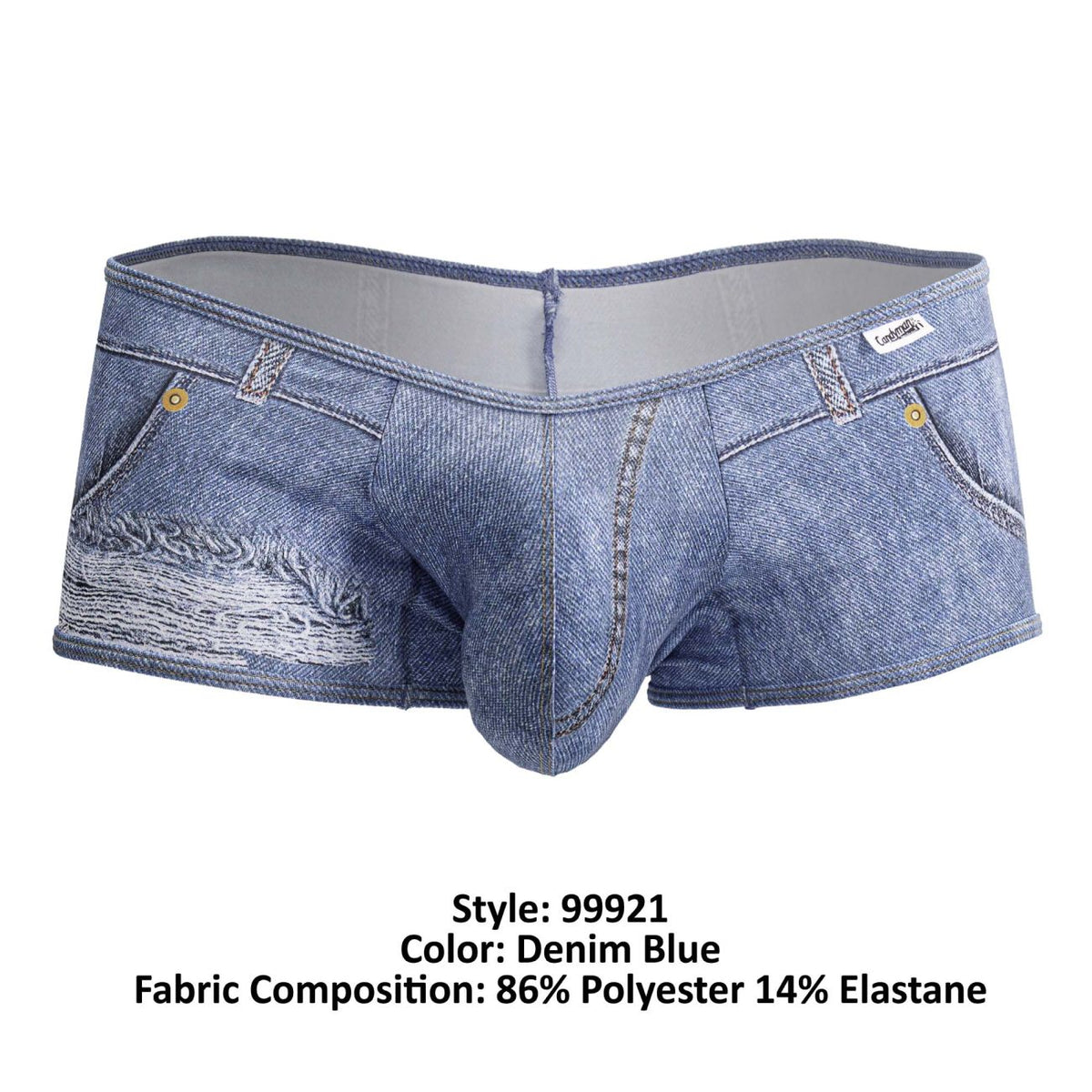 CandyMan Cowboy Trunks Back Pocket Cutout - Denim Blue