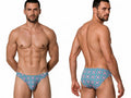 CandyMan Printed Bikini Briefs - Printed Blue