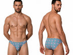 CandyMan Printed Bikini Briefs - Printed Blue