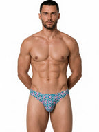 CandyMan Printed Bikini Briefs - Printed Blue