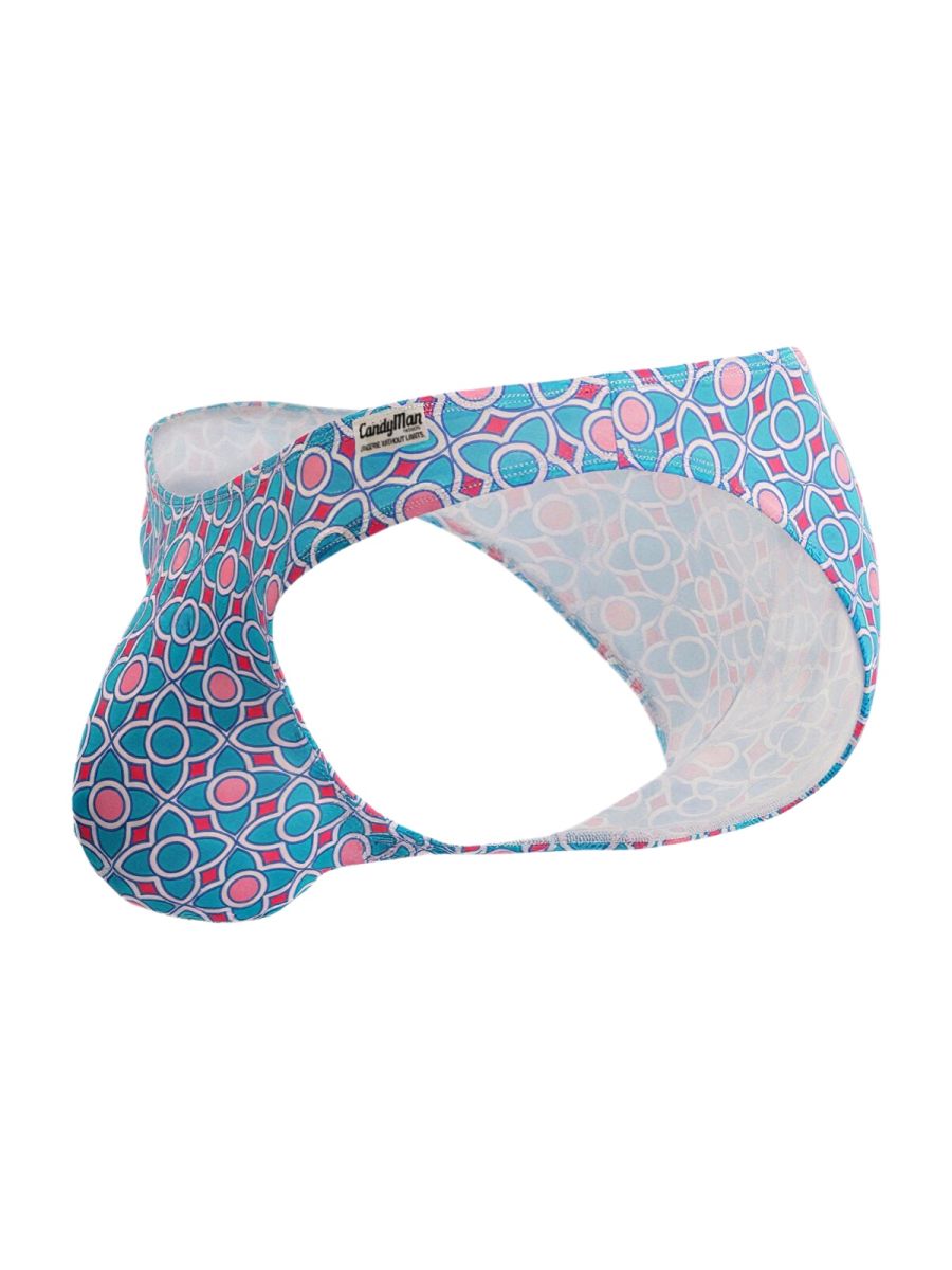 CandyMan Printed Bikini Briefs - Printed Blue