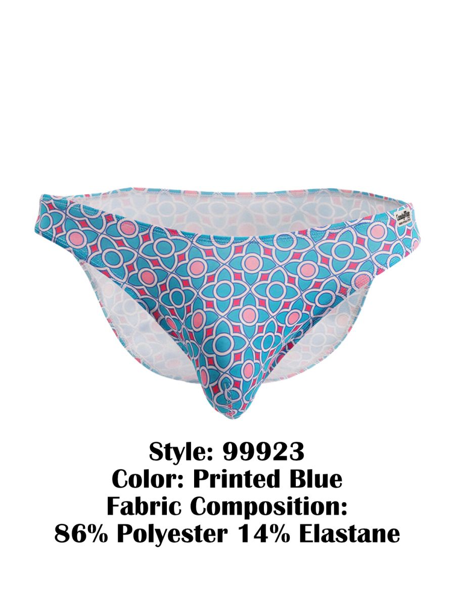 CandyMan Printed Bikini Briefs - Printed Blue
