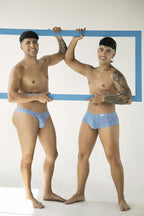 CandyMan Printed Bikini Briefs - Printed Blue
