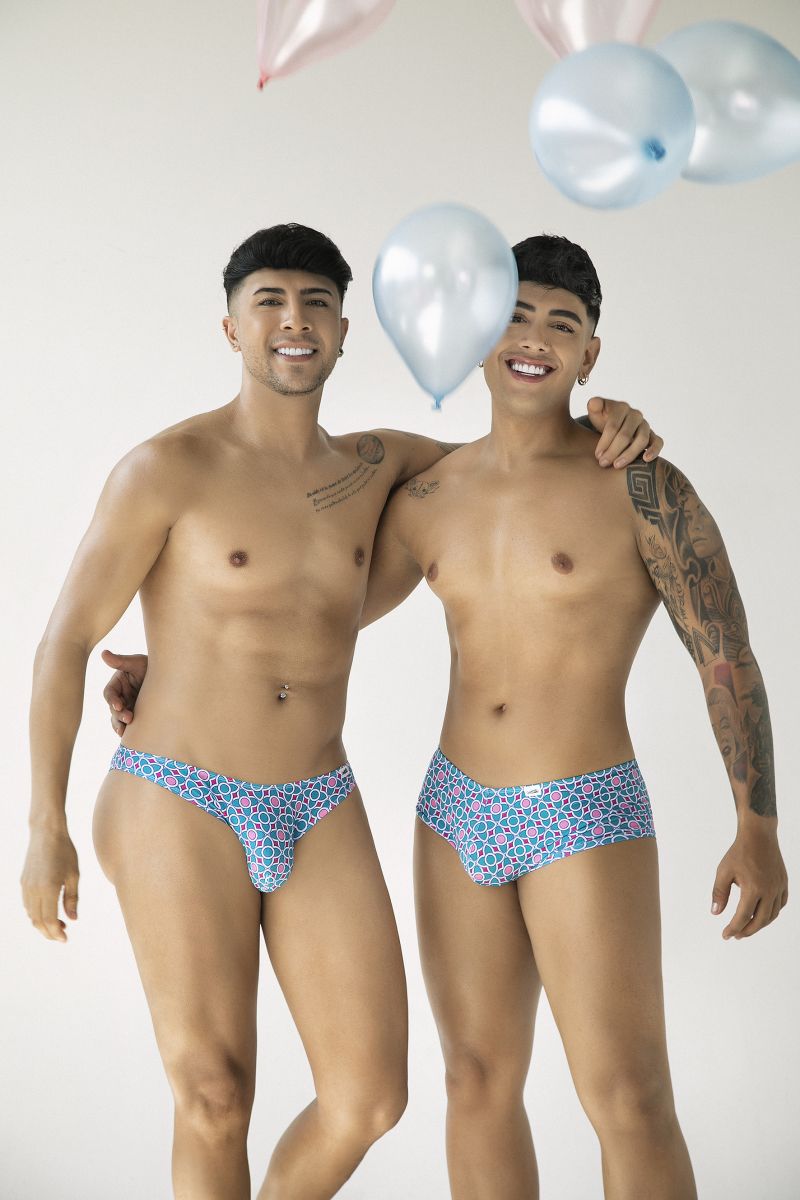 CandyMan Printed Bikini Briefs - Printed Blue