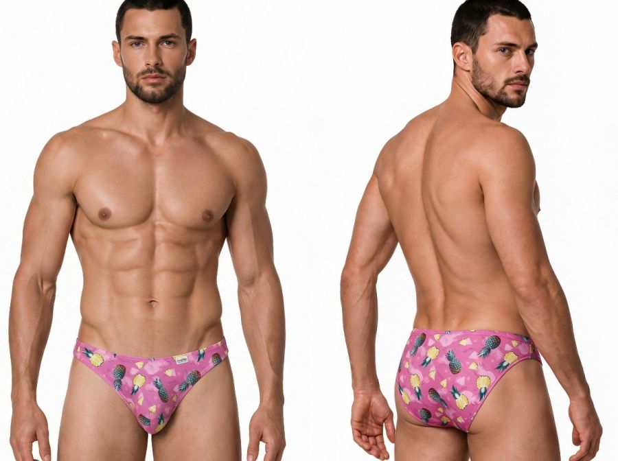 CandyMan Printed Bikini Briefs - Printed Pink
