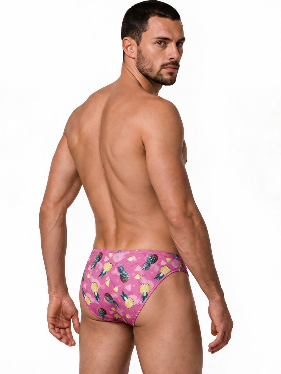 CandyMan Printed Bikini Briefs - Printed Pink