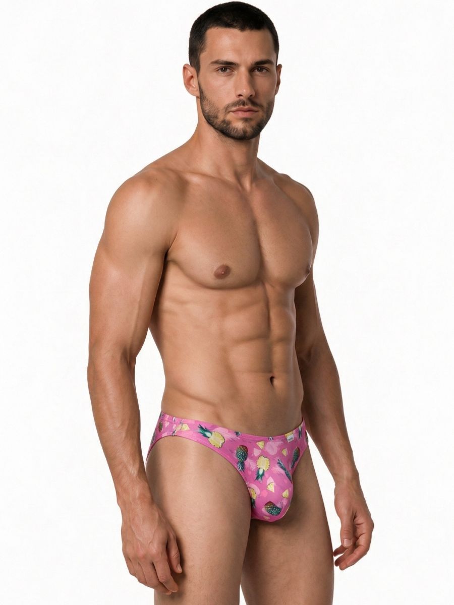 CandyMan Printed Bikini Briefs - Printed Pink