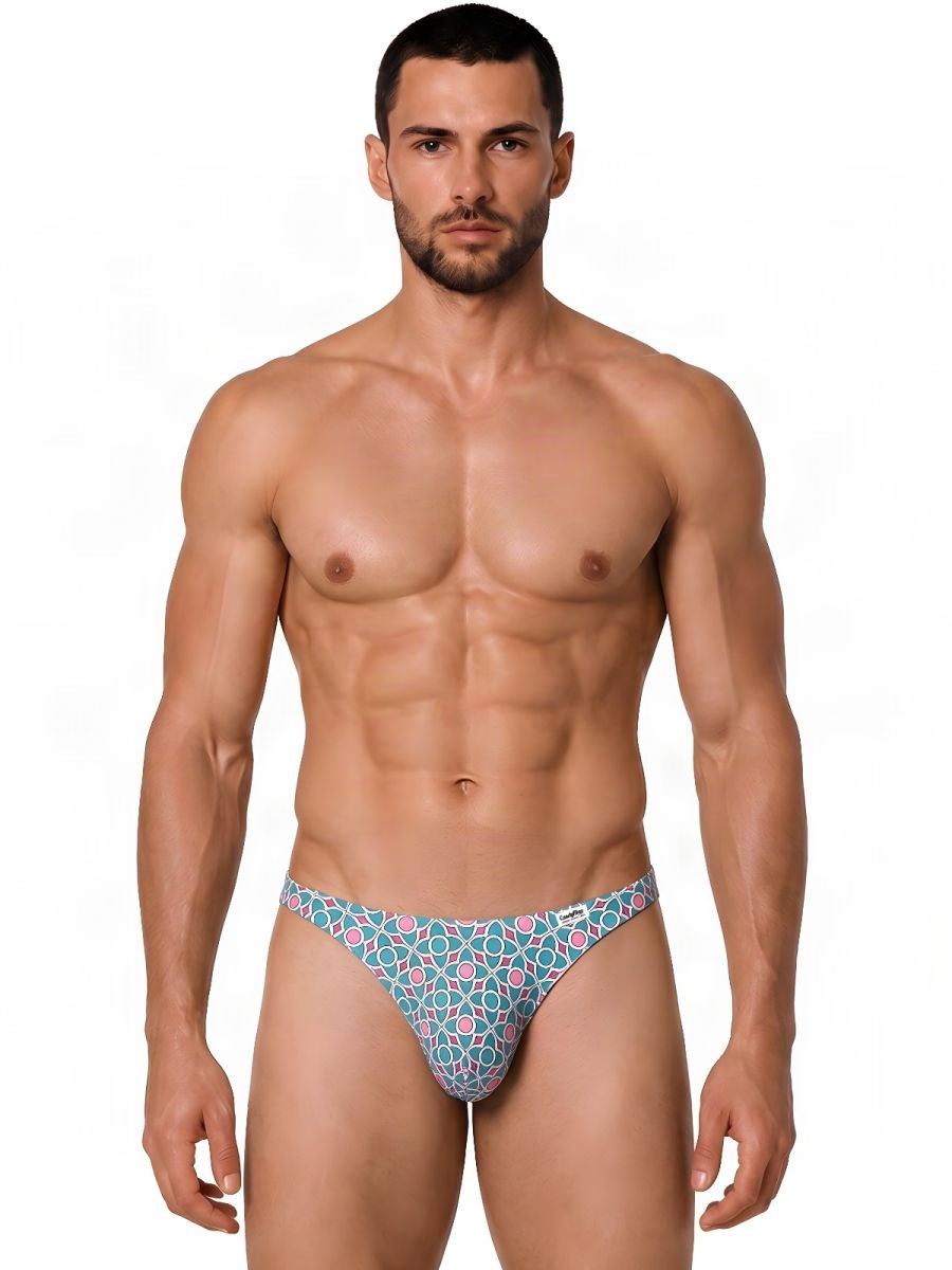 CandyMan Printed Thong - Printed Blue